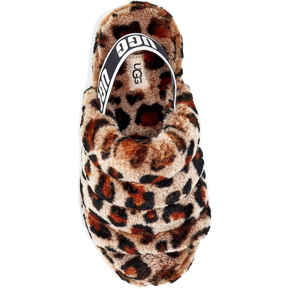 Women's UGG Fluff Yeah Slide Leopard Amphora Sheepskin - Picture 3 of 6